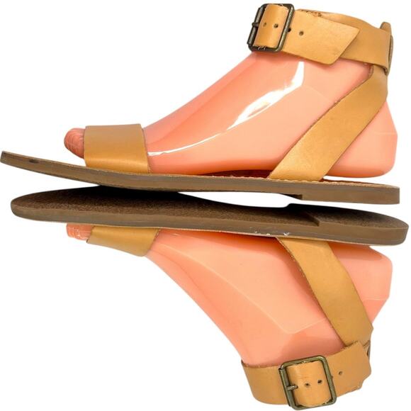 MADEWELL The Boardwalk Tan Leather Ankle Strap Sandal Women’s Size 8 - Picture 7 of 13